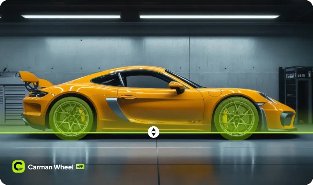 Air suspension visualizer by Carman Wheel - accurate ride height adjustment preview for custom car stance